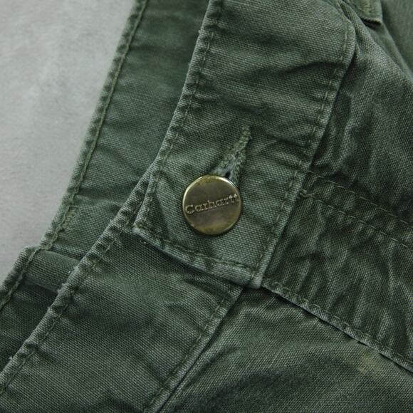Vintage Y2K Carhartt B144 OLV Olive Green Carpenter Short Workwear 32x7.5 - Picture 10 of 11
